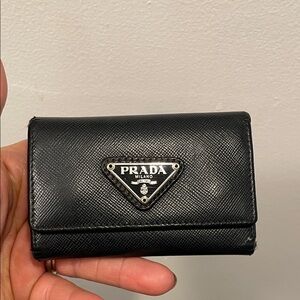 Prada Black Saffiano Leather Card Holder